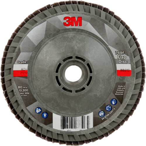 Disque &agrave; lamelles &agrave; changement rapide 769F, 4-1/2" x 5/8"-11, Type 29, Grain 40+, C&eacute;ramique Moffatt Supply & Specialties