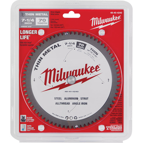 Circular Saw Blade, 7-1/4", 70 Teeth, Metal Use Moffatt Supply & Specialties