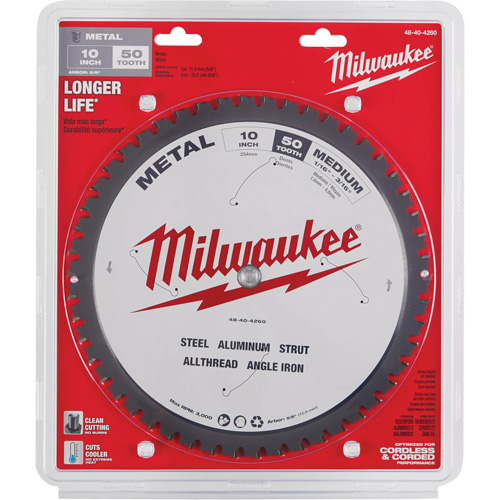 Circular Saw Blade, 10", 50 Teeth, Metal Use Moffatt Supply & Specialties