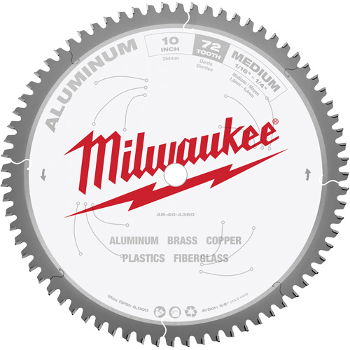 Aluminum Cutting Circular Saw Blade, 10", 72 Teeth, Metal Use Moffatt Supply & Specialties