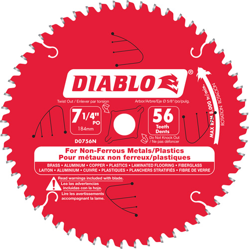 Aluminum Cutting Saw Blade, 7-1/4", 56 Teeth, Non-Ferrous Use Moffatt Supply & Specialties