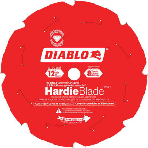 HardieBlade Cutting Saw Blade, 12", 8 Teeth, Fibre Cement Use Moffatt Supply & Specialties