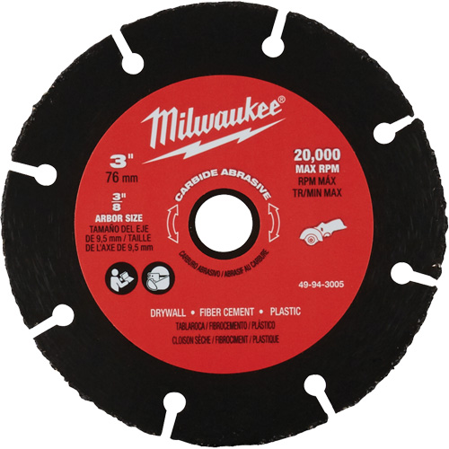 Carbide Abrasive Blade, 3" x 3/8" Arbor, Silicon Carbide, 20000 RPM Moffatt Supply & Specialties