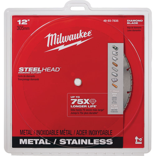 Lame &agrave; tronçonner au diamant Steelhead, 12", Pour M&eacute;tal Moffatt Supply & Specialties