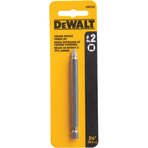 Power Bit, Square, #2 Tip, 3-1/2" Drive Size, 3-3/5" Length Moffatt Supply & Specialties