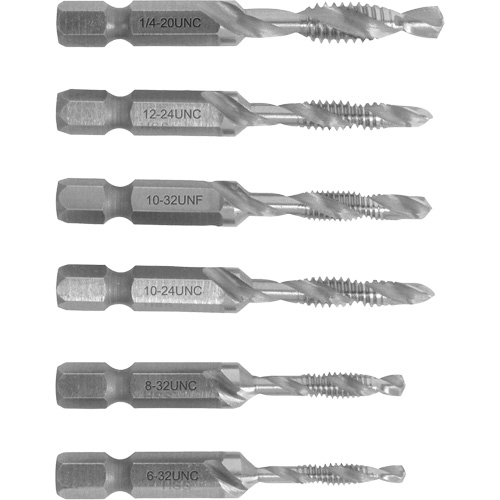 6-32 to 1/4-20 Drill Tap Set, 6 Pieces Moffatt Supply & Specialties