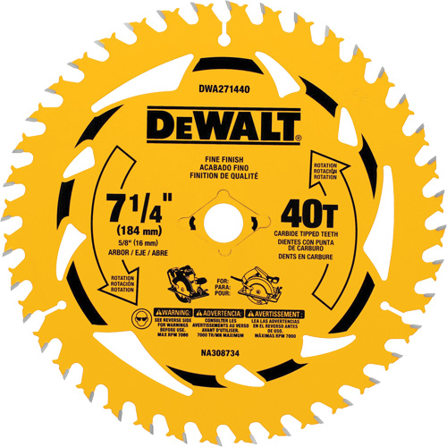 Circular Saw Blade, 7-1/4", 40 Teeth, Wood Use Moffatt Supply & Specialties