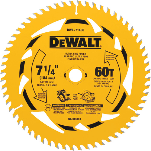 Circular Saw Blade, 7-1/4", 60 Teeth, Wood Use Moffatt Supply & Specialties