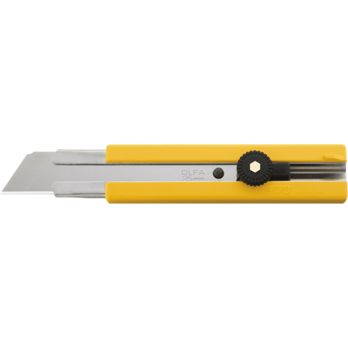 Rubber Inset Utility Knife with Solid Blade, 25 mm, Stainless Steel Blade Moffatt Supply & Specialties