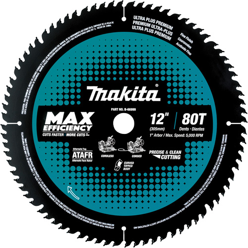 Lame de scie &agrave; onglets Max Efficiency avec embout au carbure, 12", 100 dents, Pour Bois Moffatt Supply & Specialties