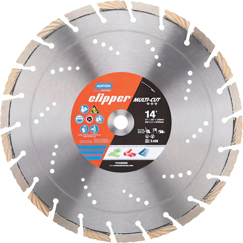 Disque diamant&eacute; Clipper Multi-Cut &agrave; segments, 14", Pour Pierre/B&eacute;ton Moffatt Supply & Specialties