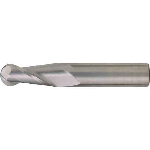 Fraise &agrave; embout sph&eacute;rique pour usage g&eacute;n&eacute;ral, 1/2" dia., 4" lo, 2 cannelures, Carbure Moffatt Supply & Specialties