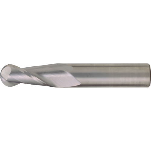Fraise &agrave; embout sph&eacute;rique pour usage g&eacute;n&eacute;ral, 1/4" dia., 4" lo, 2 cannelures, 1/4" tige, Carbure Moffatt Supply & Specialties