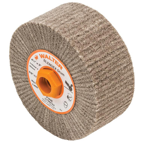 Blendex Surface Conditioning Drum, 4-1/2" Dia. x 2" W, 5/8"-11 Arbor, Fine Grit Moffatt Supply & Specialties