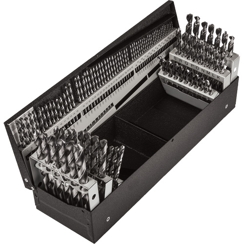 Jeu de forets s&eacute;rie courte combin&eacute;s, 114 morceaux, Acier rapide Moffatt Supply & Specialties