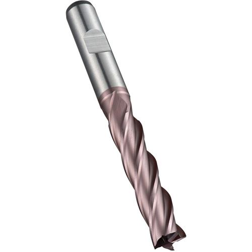 Fraise &agrave; embout droit, 5 mm dia., 68 mm lo, 4 cannelures, 6 mm tige, Acier rapide au cobalt Moffatt Supply & Specialties