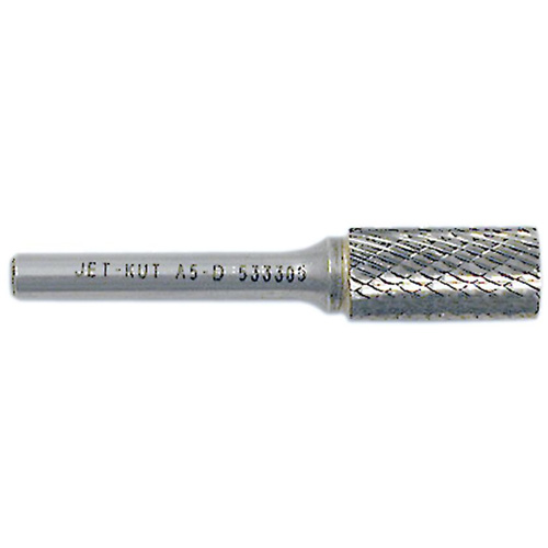 JET-KUT&reg; Cylindrical Shape Burr, 1/2" Dia., 1/4" Shank, 1" Depth of Cut Moffatt Supply & Specialties