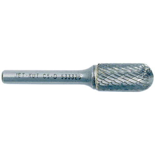 JET-KUT Round Nose Shape Bur, 1/4" Dia., 5/8" Depth of Cut Moffatt Supply & Specialties
