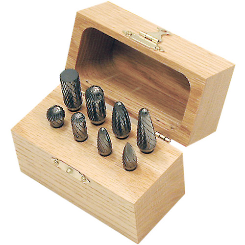 CBK-8 Carbide Bur Set in Wooden Box, 8 Pieces Moffatt Supply & Specialties