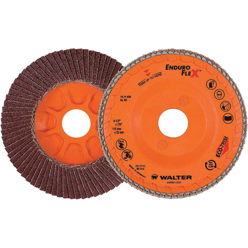 Enduro-Flex Flap Disc, 4-1/2" x 7/8", Type 27, 60 Grit, Zirconia Alumina Moffatt Supply & Specialties