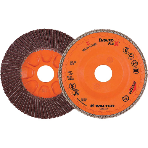 Disque &agrave; lamelles Enduro-Flex, 4-1/2" x 7/8", Type 27, Grain 80, Alumine de zirconium Moffatt Supply & Specialties