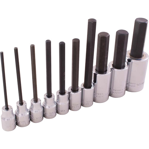 SAE Hex Head Socket Set, Hex, 1/2"/3/8" Drive, 10 Pcs Moffatt Supply & Specialties