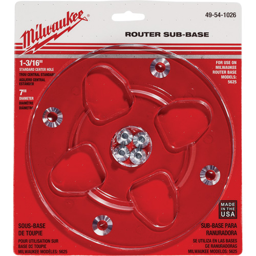 Embase transparente avec un diam&egrave;tre de 7" et un orifice central de 1-3/16" Moffatt Supply & Specialties