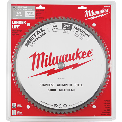 Endurance&reg; Circular Saw Blade, 14", 72 Teeth, Metal Use Moffatt Supply & Specialties