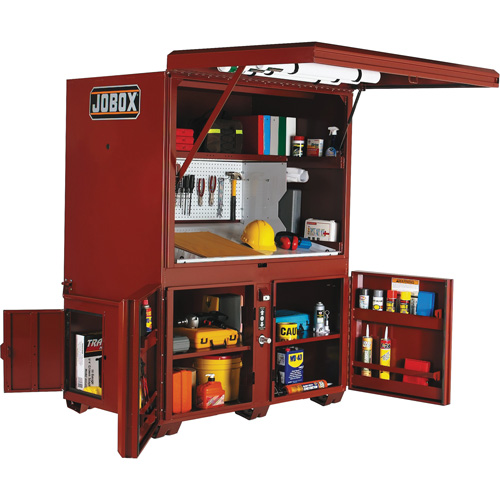 Field Office Jobsite Box, 63" W x 42" D x 80" H, Steel, Red Moffatt Supply & Specialties