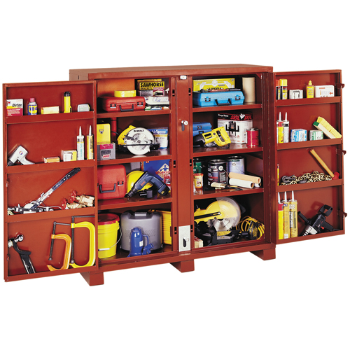 Jobsite Shelf Cabinet, Steel, 47.5 Cubic Feet, Red Moffatt Supply & Specialties