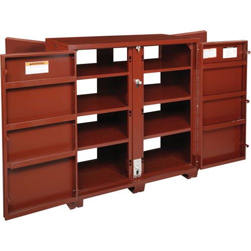 Jobsite Shelf Cabinet, Steel, 63.7 Cubic Feet, Red Moffatt Supply & Specialties