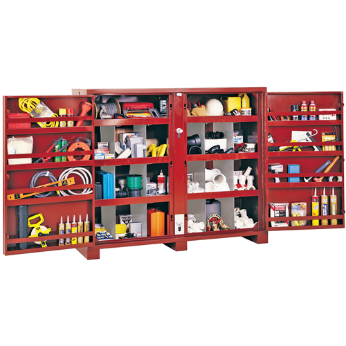 Jobsite Shelf Cabinet, Steel, 49 Cubic Feet, Red Moffatt Supply & Specialties