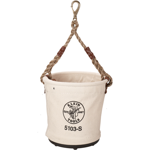 Bucket Tool Pouch, 12" L x 12" W x 12" H, Canvas, Beige Moffatt Supply & Specialties