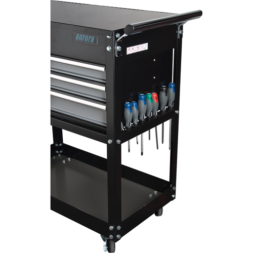 Chariot utilitaire, 4 tiroirs, 18" lo x 33" la x 39" h, Noir Moffatt Supply & Specialties