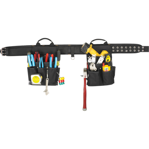 20 Pocket Tool Belt Combo, Polyester, Black Moffatt Supply & Specialties