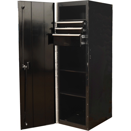 RX Series Side Cabinet, 3 Drawers, 19" W x 25" D x 61" H, Black Moffatt Supply & Specialties