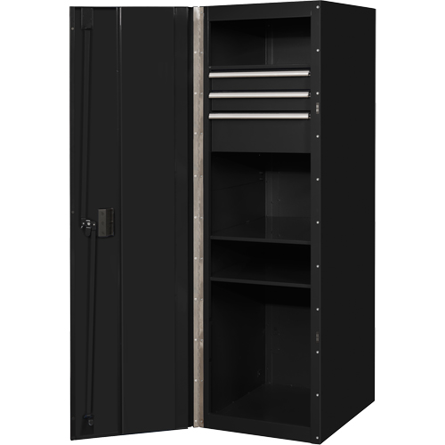 RX Series Side Cabinet, 3 Drawers, 19" W x 25" D x 61" H, Black Moffatt Supply & Specialties
