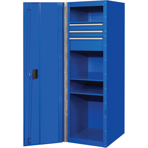 Armoire lat&eacute;rale s&eacute;rie RX, 3 tiroirs, 19" la x 25" p x 61" h, Bleu Moffatt Supply & Specialties