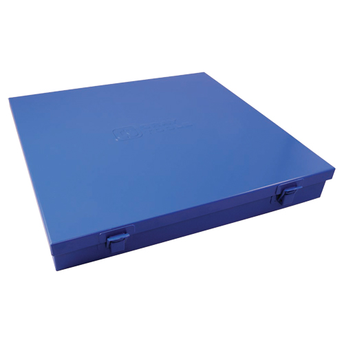 Boîte en m&eacute;tal mince, 12" P x 11-1/2" la x 1-3/4" h, Bleu Moffatt Supply & Specialties