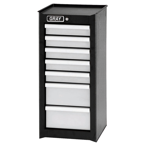 Side Rider Cabinet, 7 Drawers, 14-3/4" W x 18" D x 33.34" H, Black Moffatt Supply & Specialties