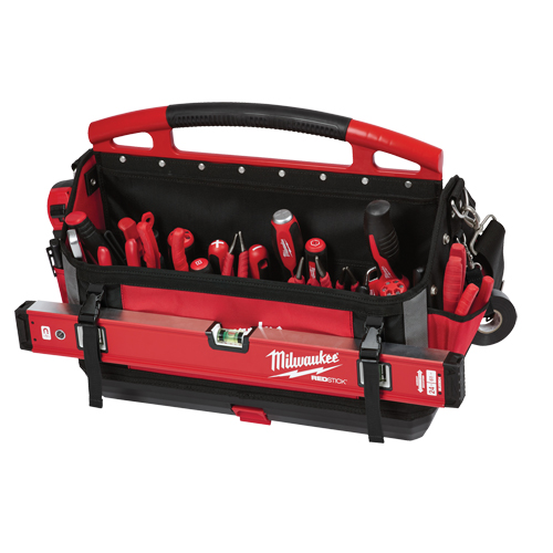 Packout Tote, Ballistic Nylon, 32 Pockets, Black/Red Moffatt Supply & Specialties