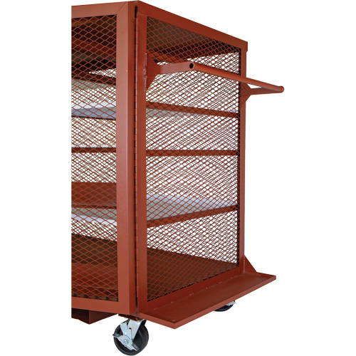 Mobile Mesh Cabinet, Steel, 37 Cubic Feet, Red Moffatt Supply & Specialties