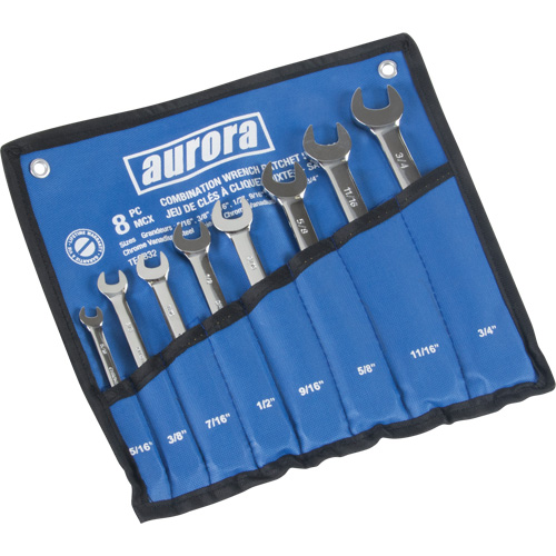 Fixed Head Wrench Set, Combination, 8 Pieces, Imperial Moffatt Supply & Specialties