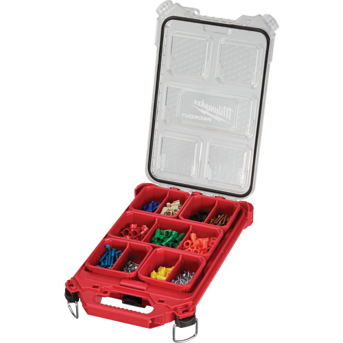 Packout Compact Low-Profile Organizer, 16-2/5" x 9-3/4" x 2-1/2", Black/Red Moffatt Supply & Specialties