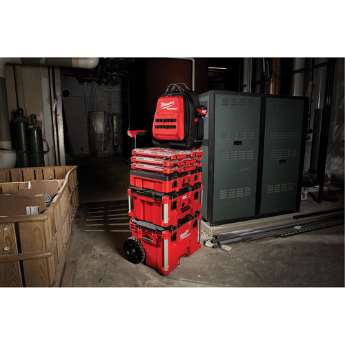 Packout Backpack, 15-3/4" L x 11-4/5" W, Black/Red, Ballistic Moffatt Supply & Specialties