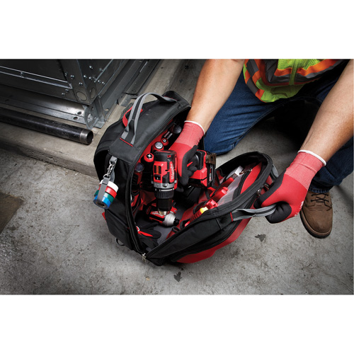 Packout Backpack, 15-3/4" L x 11-4/5" W, Black/Red, Ballistic Moffatt Supply & Specialties
