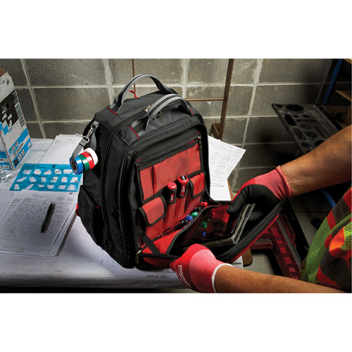 Packout Backpack, 15-3/4" L x 11-4/5" W, Black/Red, Ballistic Moffatt Supply & Specialties
