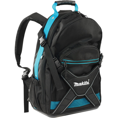 Jobsite Backpack, 9-1/2" L x 15" W, Black/Blue, Polyester Moffatt Supply & Specialties