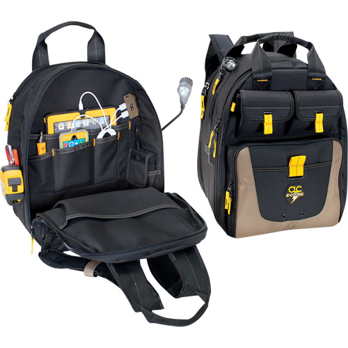 E-Charge Back Pack, 15" L x 10-1/2" W, Black, Polyester Moffatt Supply & Specialties