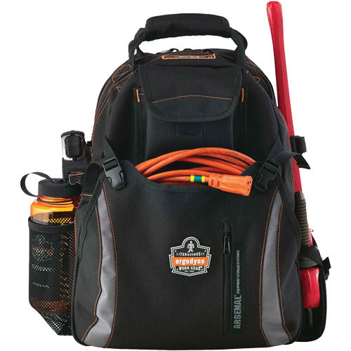 Arsenal&reg; 5843 Tool Backpack, 13-1/2" L x 8-1/2" W, Black, Polyester Moffatt Supply & Specialties
